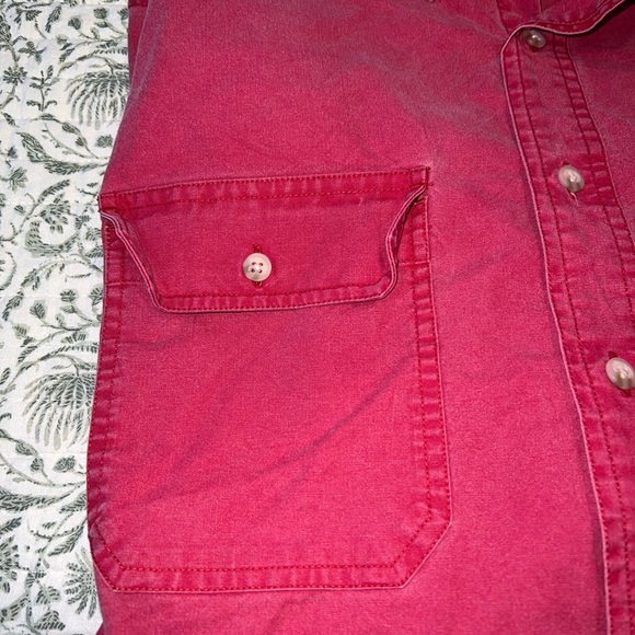 Vintage Men’s LL Bean Classic Button Down Shirt Red Size Large - Picture 6 of 10